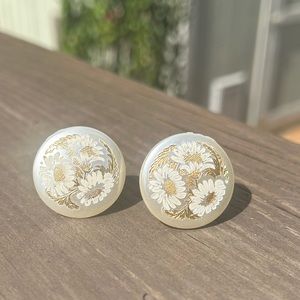Vintage flower clip on earrings